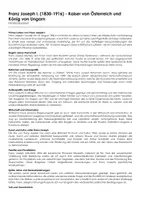 Vorschau - Arbeitsblätter - Franz Joseph I. (1830-1916) - Kaiser von Österreich und König von Ungarn (Infotext und Übungen) - Deckblatt