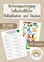 Vorschau - Arbeitsblätter - Rechenspaziergang halbschriftliche Multiplikation und Division - Deckblatt