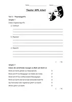 Vorschau - Klassenarbeiten - Klassenarbeit WPK Theater mit Lösungen - Deckblatt