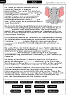 Vorschau - Arbeitsblätter - Lückentext Elefant - Seite 1