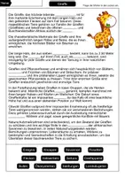 Vorschau - Arbeitsblätter - Lückentext Giraffe - Seite 1