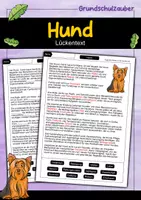 Vorschau - Arbeitsblätter - Lückentext Hund - Deckblatt