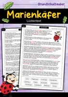 Vorschau - Arbeitsblätter - Marienkäfer Lückentext - Deckblatt