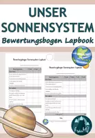 Vorschau - Anderer Materialtyp - Sonnensystem und Planeten: Lapbook Bewertungsbogen Rückmeldung - Deckblatt