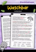 Vorschau - Arbeitsblätter - Lückentext Waschbär - Deckblatt