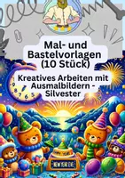 Vorschau - Mal- und Bastelvorlagen - Neujahr Fensterbilder - Deckblatt