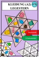 Vorschau - Spiele - Legestern Kleidung DaF DaZ A2 Wortschatzspiel - Deckblatt