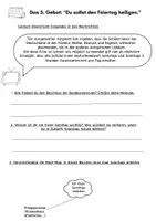 Vorschau - Arbeitsblätter - Die 10 Gebote: Das 3. Gebot (Feiertag heiligen) - Seite 1