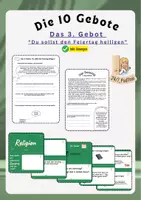 Vorschau - Arbeitsblätter - Die 10 Gebote: Das 3. Gebot (Feiertag heiligen) - Deckblatt