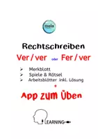 Vorschau - Stundenentwürfe - Ver-Fer oder ver-fer (Arbeitsblätter, Spiel, Rätsel, App) - Deckblatt
