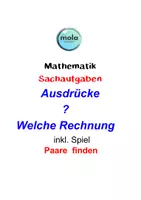 Vorschau - Arbeitsblätter - Sachaufgaben: Ausdrücke - Welche Rechnung - inkl. Spiel - Deckblatt