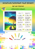 Vorschau - Mal- und Bastelvorlagen - Bei den Sternen - kreatives Schreiben nach Bildern (binnendifferenziert) - Deckblatt