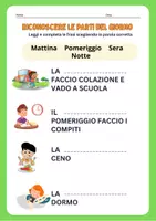 anteprima - Materiale di supporto/inclusione - Schede didattiche storia:le parti del giorno - Pagina 3