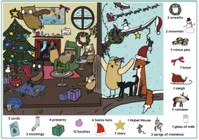 anteprima - Esercizi - Brown Owl's Busy Christmas scene - 'I spy' Picture - Pagina 3