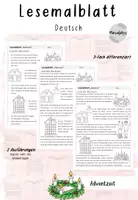 Vorschau - Arbeitsblätter - Lesemalblatt Weihnachten "Adventzeit" - Klasse 2/3 (differenziert) - Deckblatt