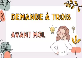 Vorschau - Fördermaterial/Inklusion - Schild: Demande à trois (Ask three) #Freebie - Seite 1