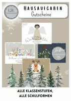 Vorschau - Bildkarten - Hausaufgabengutscheine - Weihnachten / Winterferien - Deckblatt