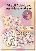 Vorschau - Präsentationen/Tafelbilder - Tafelkalender Tage Monate Jahre - Deckblatt