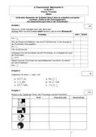 Vorschau - Klassenarbeiten - Mathearbeit mit Lösung, Klasse 7 - Prozente - Deckblatt