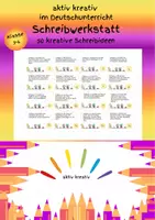 Vorschau - Stationenlernen - Schreibwerkstatt - 50 kreative Schreibideen (für Deutsch, DaF, DaZ) - Deckblatt