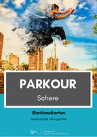 Vorschau - Stationenlernen - Parkour ⎮ Schere - 10 Stationskarten methodische Reihe ohne Video (Basiselement) - Deckblatt