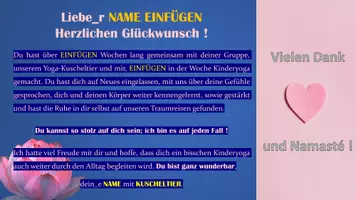 Vorschau - Bildkarten - Abschlussurkunde für einen Kinderyoga - Kurs - Deckblatt