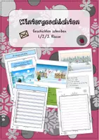 Vorschau - Arbeitsblätter - Wintergeschichten schreiben - Kurzgeschichten - Deckblatt