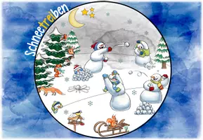 Vorschau - Arbeitsblätter - Leserätsel Schneetreiben Wimmelbild Klasse 1/2 - Seite 1