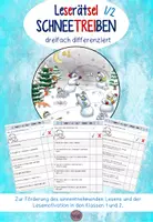 Vorschau - Arbeitsblätter - Leserätsel Schneetreiben Wimmelbild Klasse 1/2 - Deckblatt