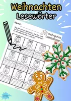 Vorschau - Arbeitsblätter - Lesewörter Weihnachten mit Keksen - Deckblatt