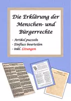 Vorschau - Arbeitsblätter - Französische Revolution - Die Erklärung der Menschen- und Bürgerrechte puzzeln - Deckblatt