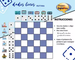 Vista previa - Hojas de trabajo - dados locos rutina - español - ELE - verbos reflexivos - la hora - página 1
