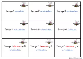 Vista previa - Tarjetas / Manipulativos - DESCOMPOSICIÓN NUMÉRICA Y NOMBRE DE NÚMEROS - página 3
