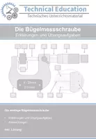 Vorschau - Arbeitsblätter - Die Bügelmessschraube - Erklärungen und Übungsaufgaben - Deckblatt