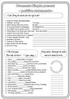 Vorschau - Arbeitsblätter - Grammar: Simple Present (sentences and questions in English) - Seite 1