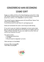 Vista previa - Juegos / Gamificación - Gingerbread man beginning sound sort. - página 1