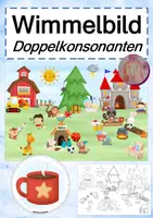 Vorschau - Fördermaterial/Inklusion - Wimmelbild Doppelter Konsonant Doppelkonsonanten - Deckblatt