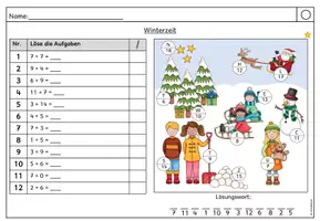 Vorschau - Arbeitsblätter - Rechenspur Winterzeit: Addition/ Plusrechnen (Klasse 1-3) - Seite 2