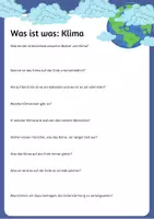 Vorschau - Arbeitsblätter - Was ist was: Klima - Fragen zum Film - Deckblatt