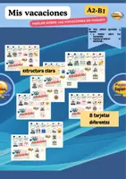 Vista previa - Hojas de trabajo - Mis vacaciones tarjetas - Español- ELE - Viajes - Portada