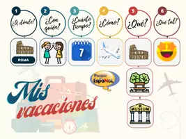 Vista previa - Hojas de trabajo - Mis vacaciones tarjetas - Español- ELE - Viajes - página 3