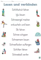 Vorschau - Arbeitsblätter - Lesen und verbinden "Was machen die Kinder im Winter?" DaZ / DaF / Deutsch - Seite 1