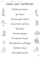 Vorschau - Arbeitsblätter - Lesen und verbinden "Was machen die Kinder im Winter?" DaZ / DaF / Deutsch - Seite 2