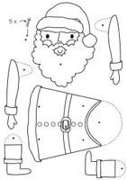 Vista previa - Manualidades / Dibujos para colorear - Papá Noel Manual de artesanía muñeca - Artesanía Escuela Primaria Navidad - página 2