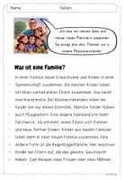 Vorschau - Arbeitsblätter - Text der Woche - FAMILIE / Lesetext (ab Klasse 3) - Seite 1