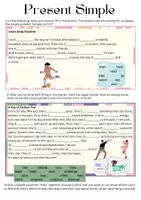 Vorschau - Arbeitsblätter - Present Simple - Lückentext: Soccer And Parkour - Deckblatt
