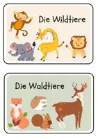 Vorschau - Bildkarten - 4er Gruppenkarten mit Tiermotiven - Seite 1