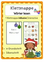 Vorschau - Stationenlernen - Leseförderung Wortebene - Klettmappe Wortschatz Weihnachten - Deckblatt