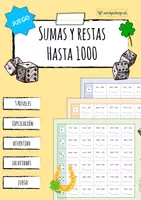 Vista previa - Juegos / Gamificación - Adición y sustracción hasta 1000 - Portada