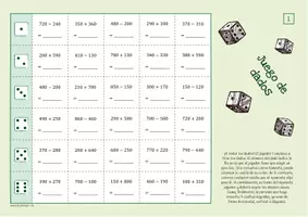 Vista previa - Juegos / Gamificación - Adición y sustracción hasta 1000 - página 1